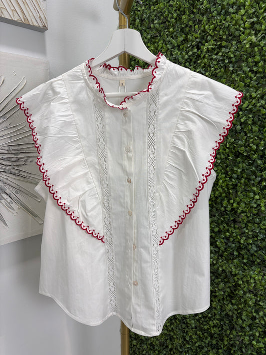 Camisa blanca Tadil roja