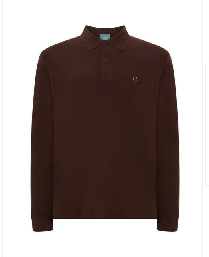 POLO MANGA LARGA MARRÓN CHOCOLATE Custi&Mikelo