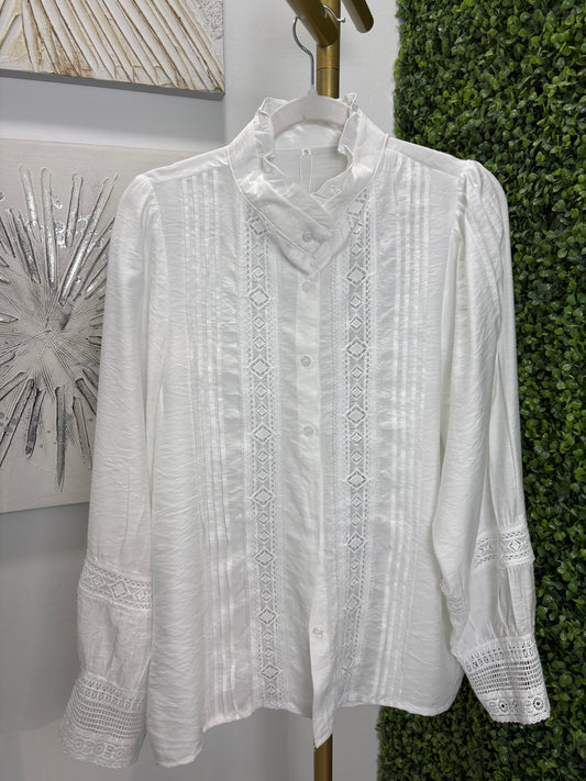 Camisa mujer Entredos blanca