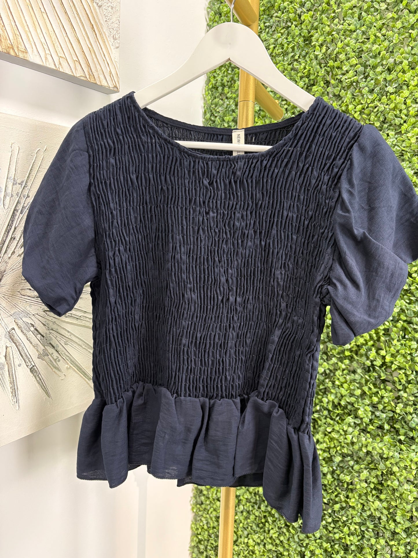 Conjunto blusa y pantalón María azul marino
