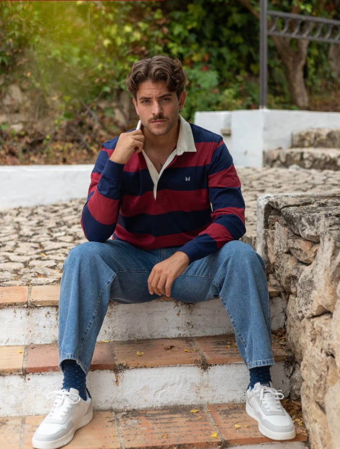 POLO RUGBY RAYAS BURDEOS | PONTEVEDRA