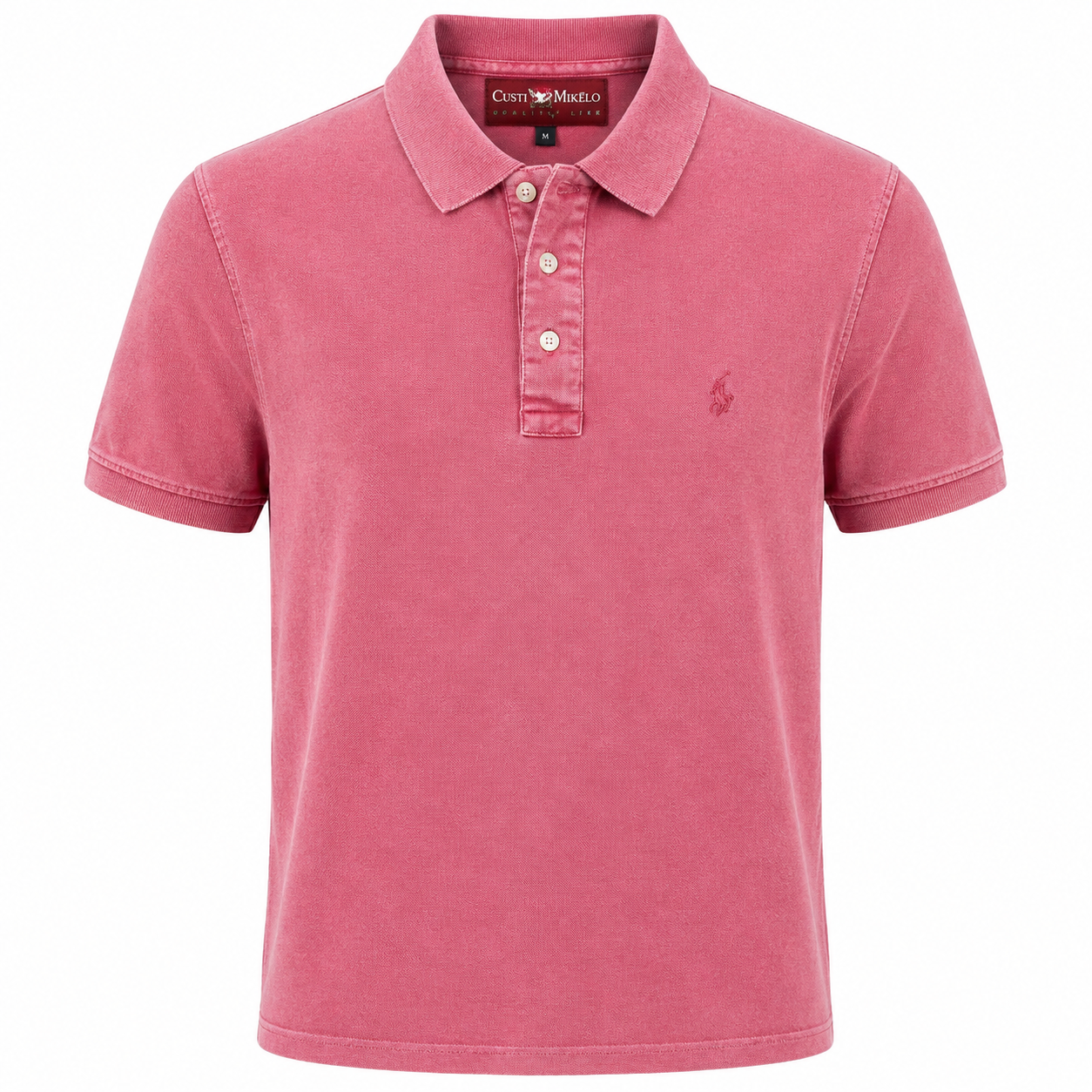 Polo Hombre Efecto Lavado Rosa Vintage – Custi Mikelo