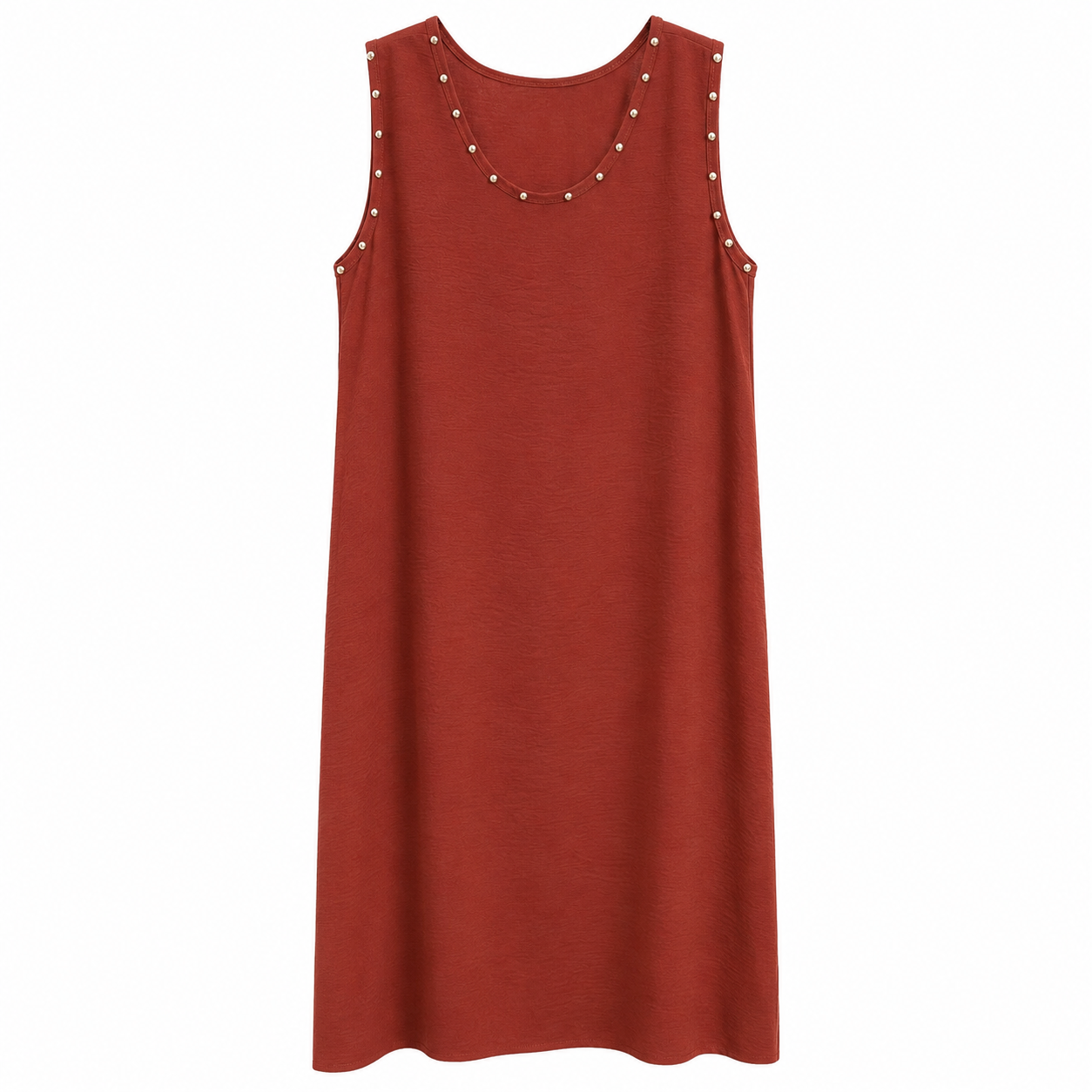 Vestido Midi Tachuelas Color Caldera | Trapío