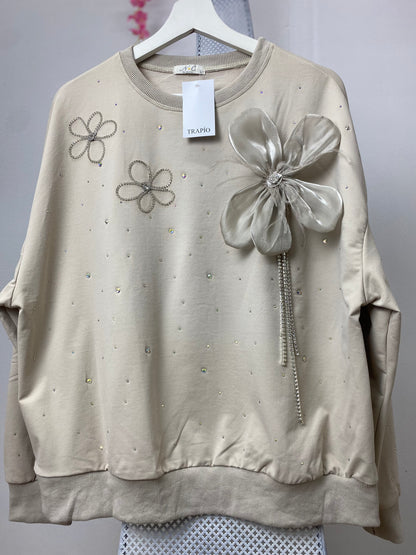 Sudadera Flor gris