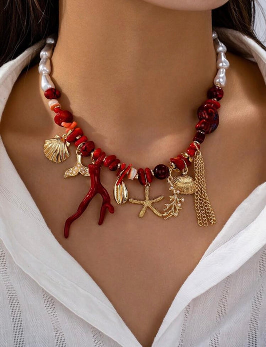 Collar marino granate