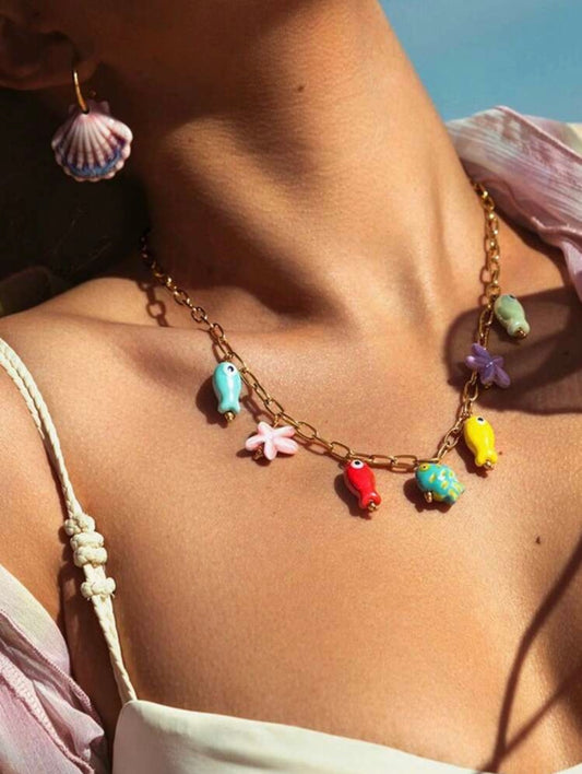 Collar peces multicolores