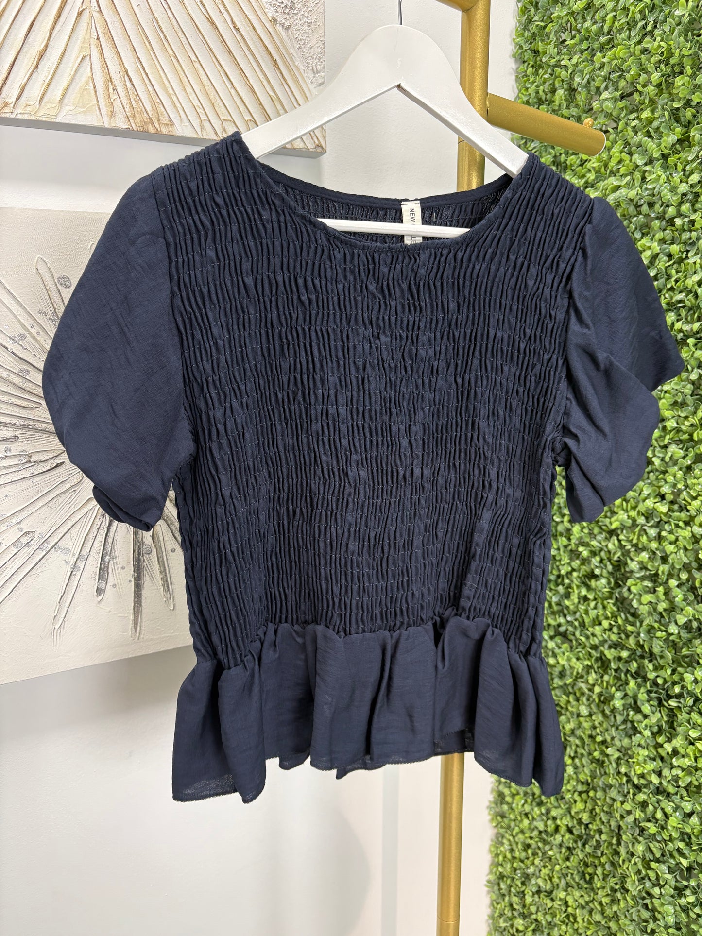 Conjunto blusa y pantalón María azul marino