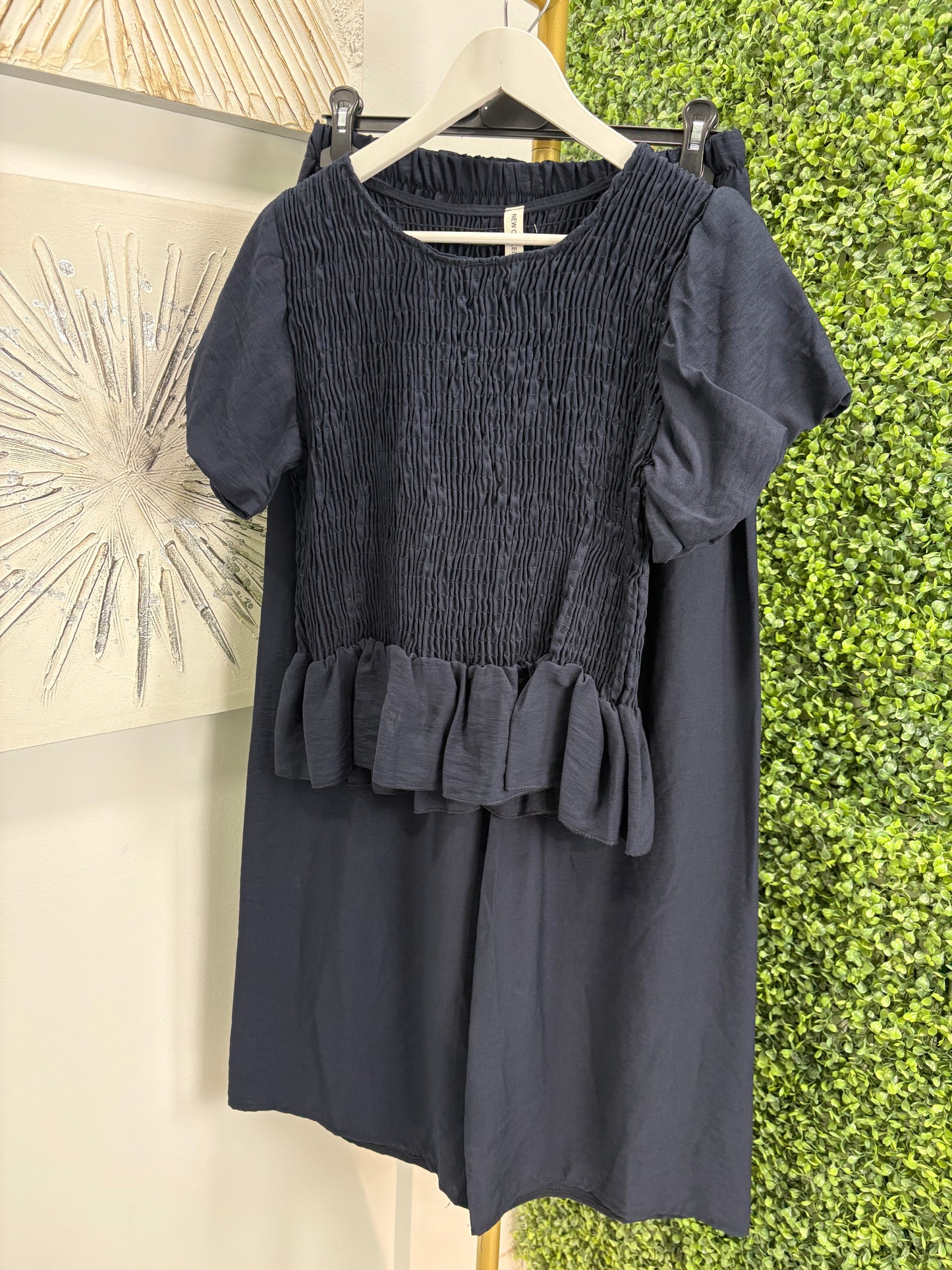 Conjunto blusa y pantalón María azul marino