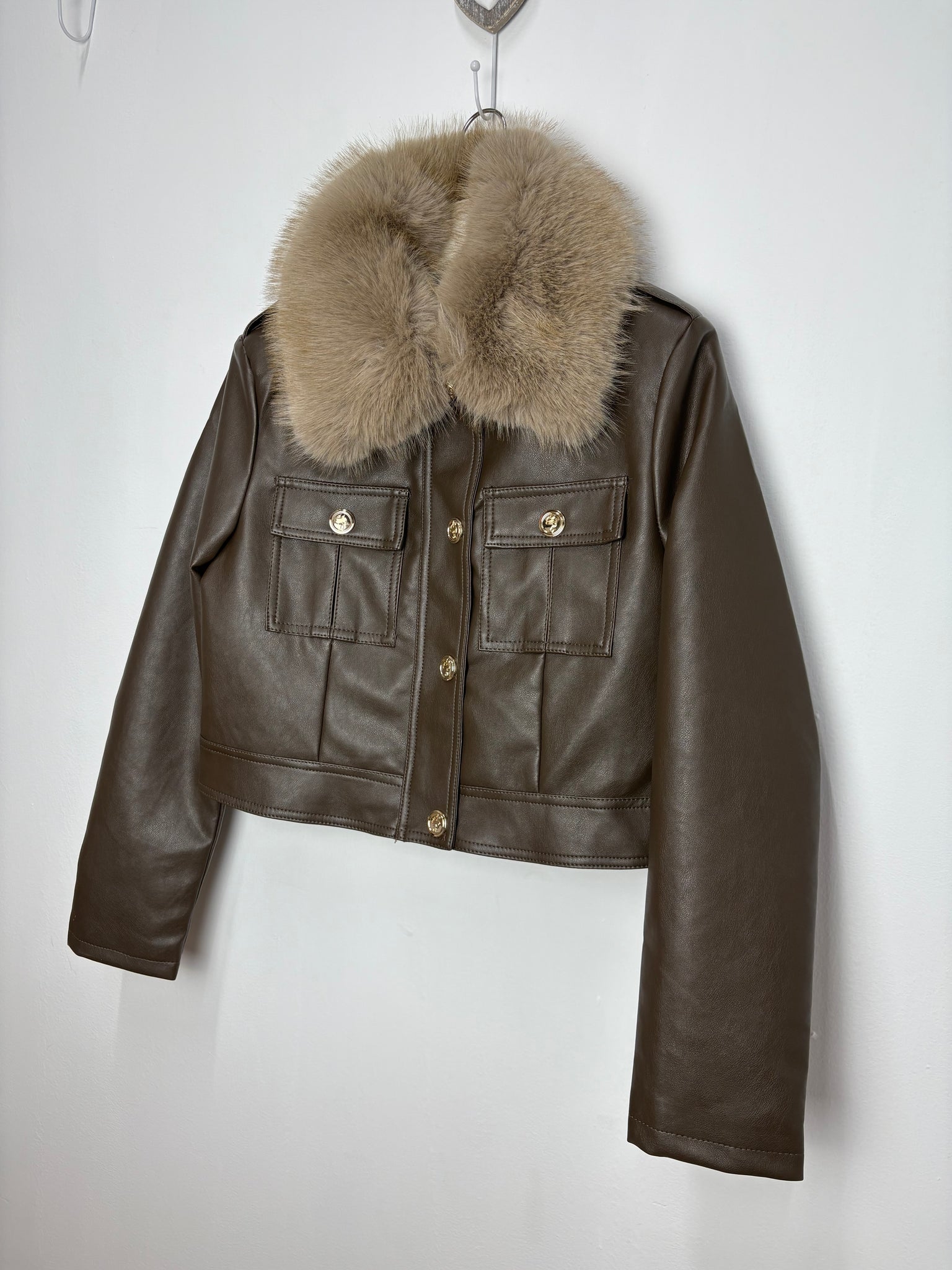 Chaqueta marrón pelo