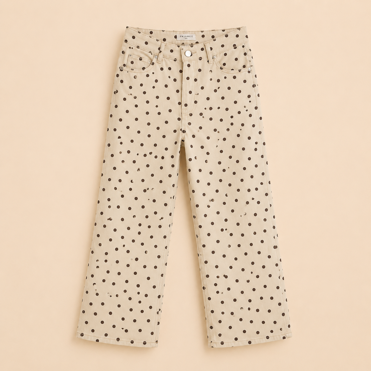Pantalón Vaquero Estampado de Lunares Trapio