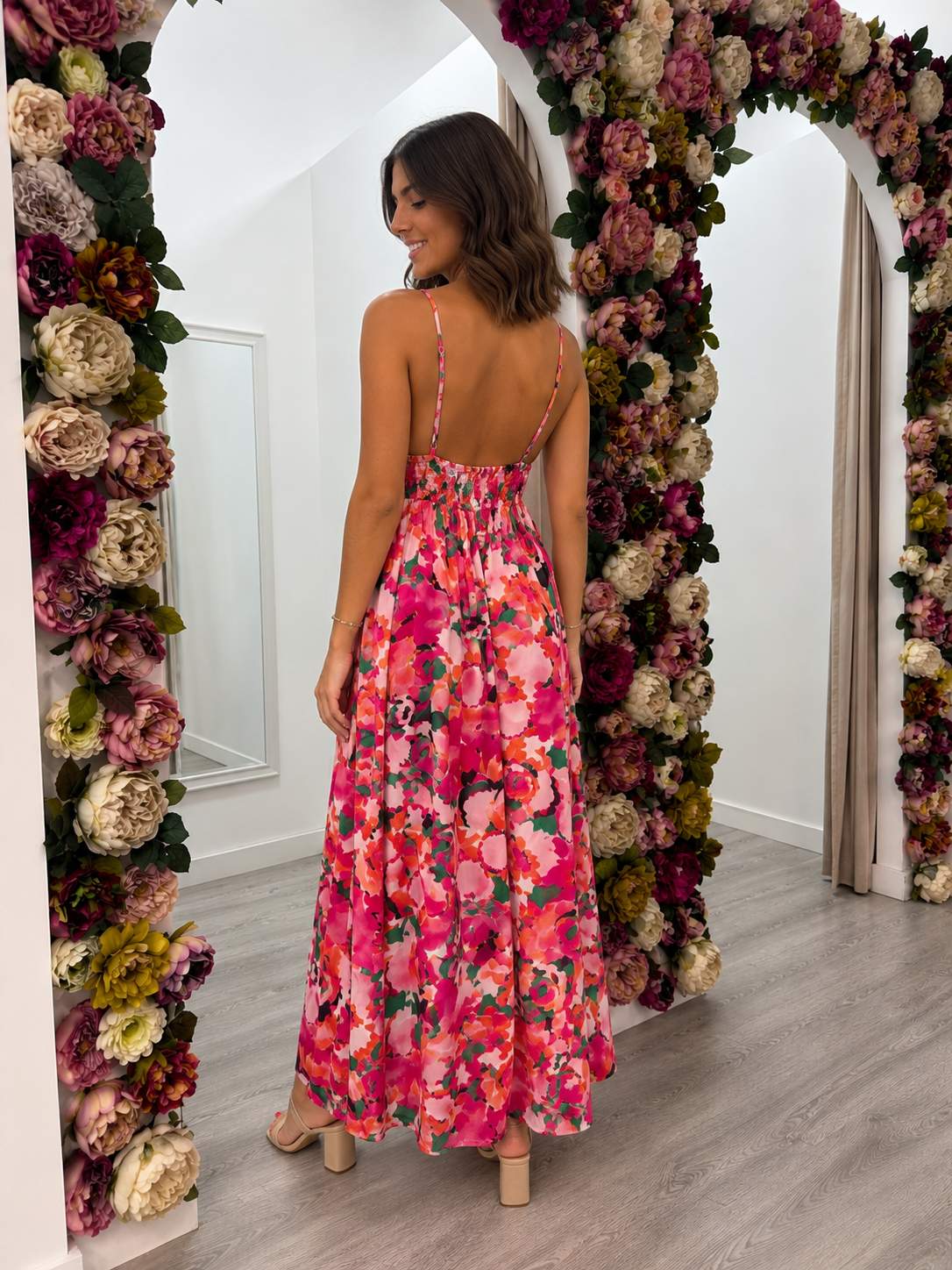 Vestido Floral Fucsia Amalfi Trapío