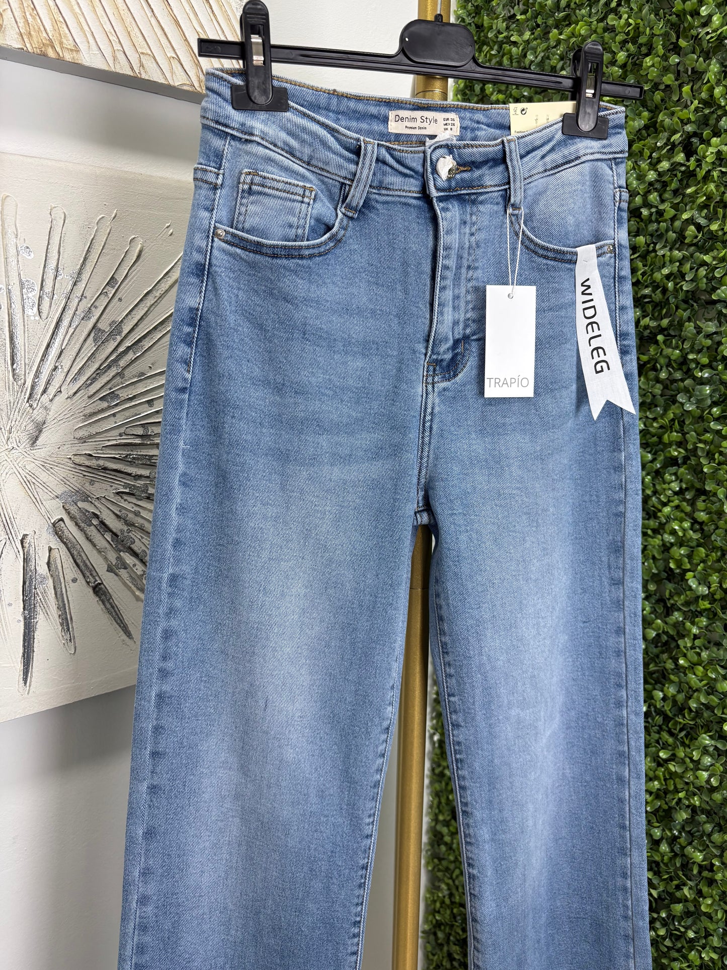 Pantalón vaquero wideleg claro