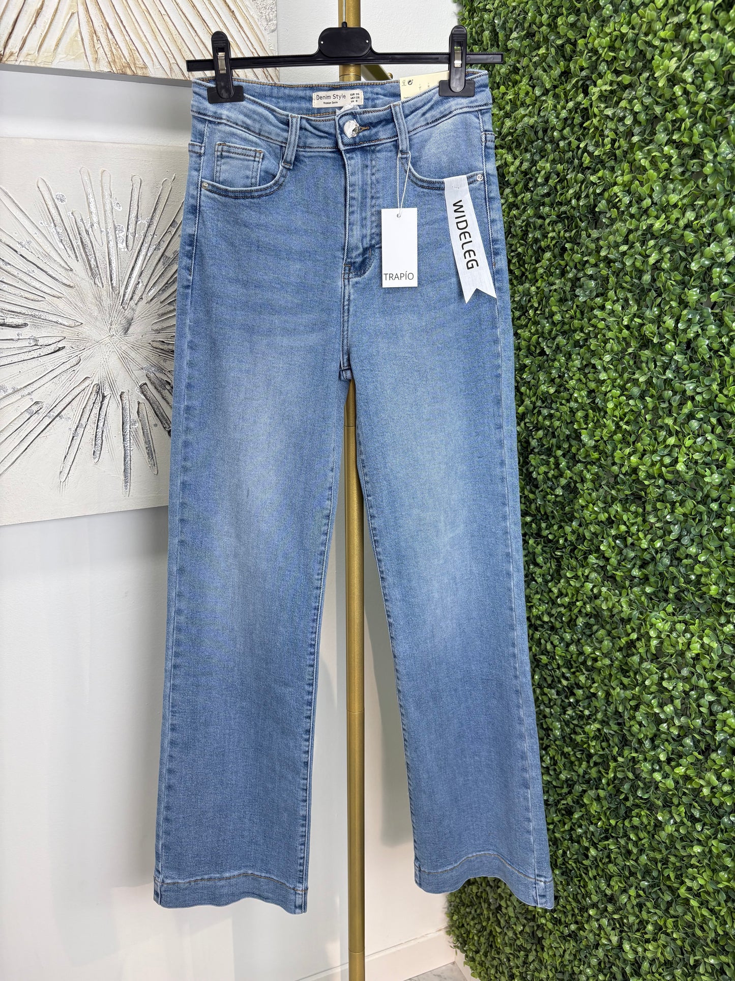Pantalón vaquero wideleg claro