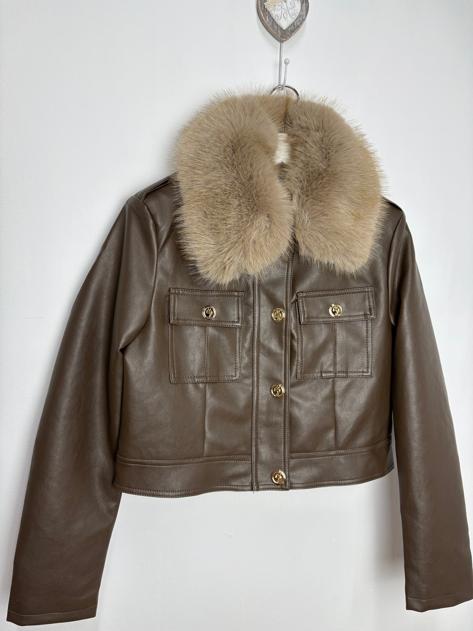 Chaqueta marrón pelo