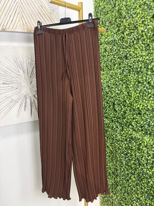 Pantalón ancho Andrea marrón chocolate