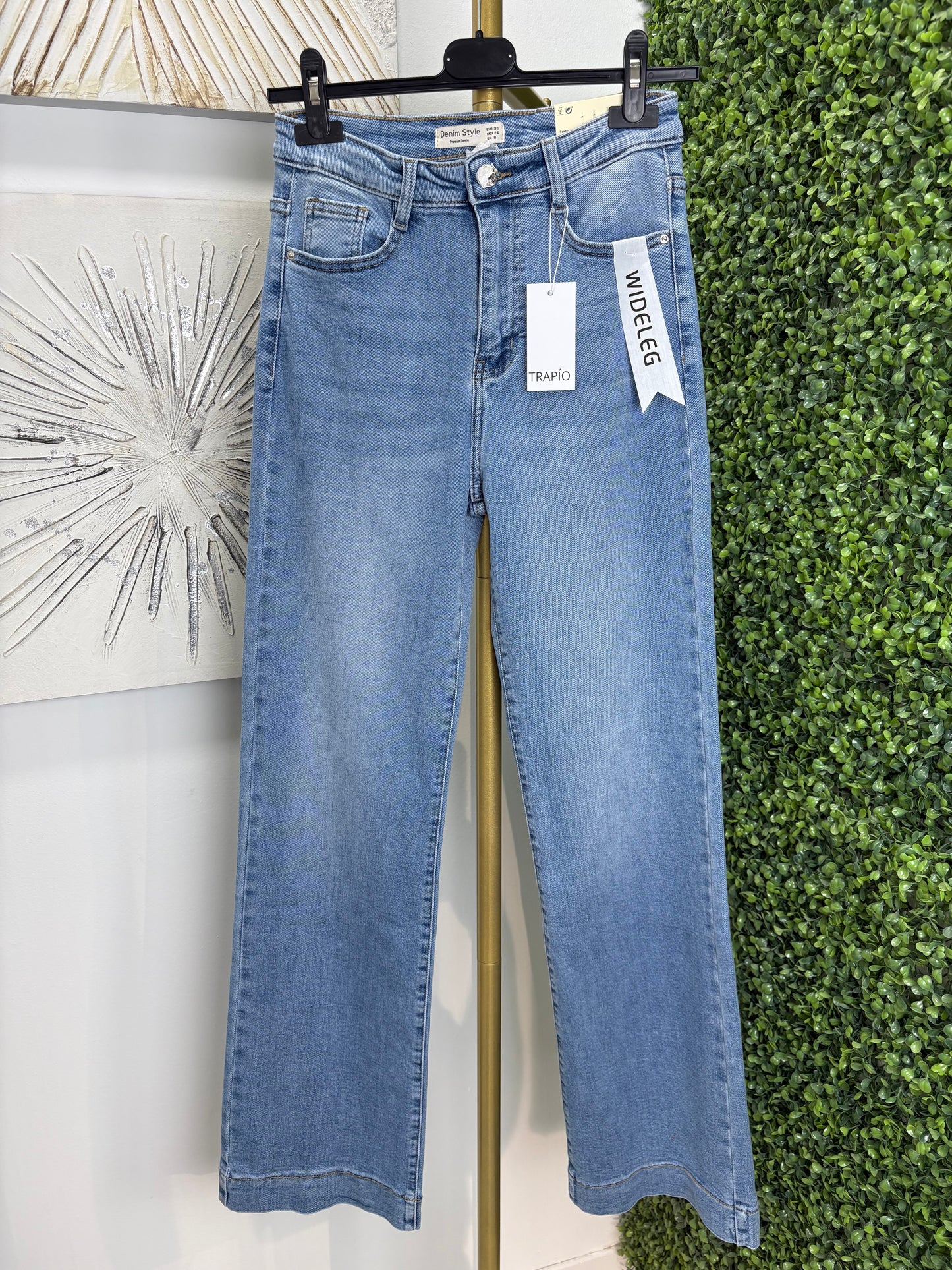 Pantalón vaquero wideleg claro