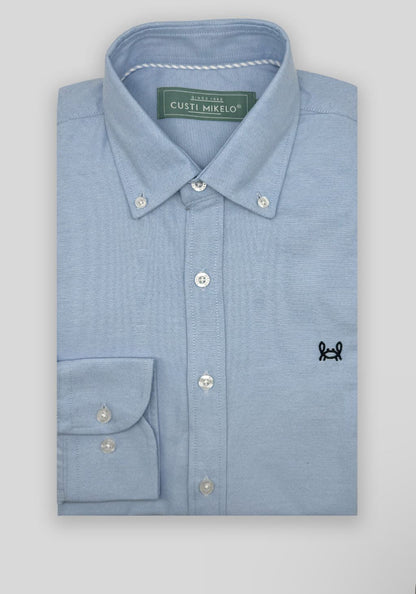 Camisa hombre modelo Roda celeste Custi Mikelo