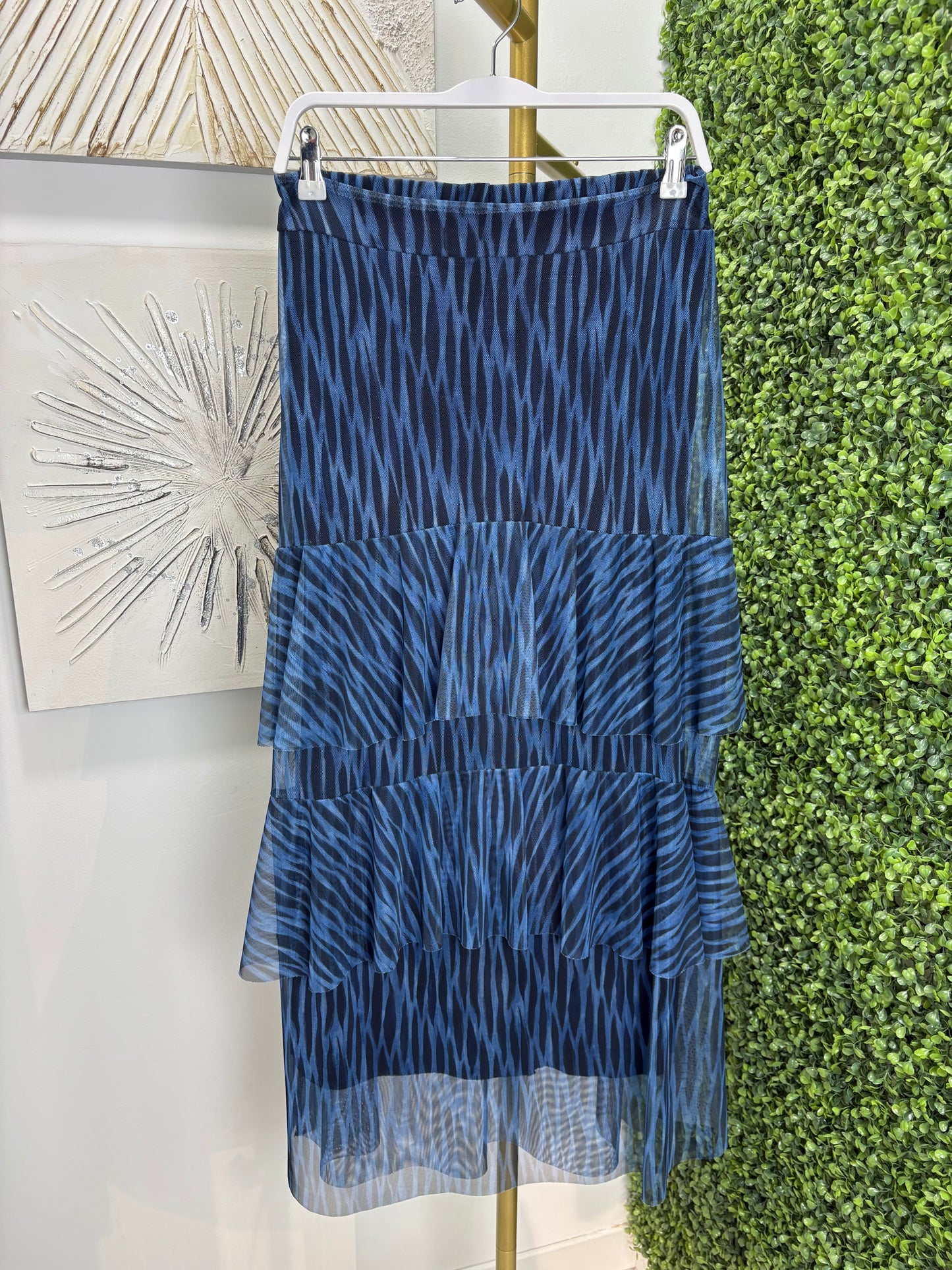 Conjunto Macarena azul falda con top