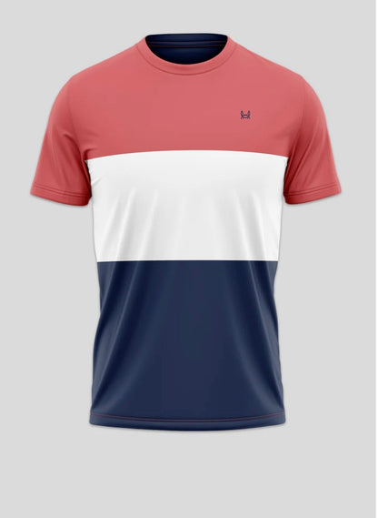 Camiseta Custi Mikelo  hombre tricolor cereza