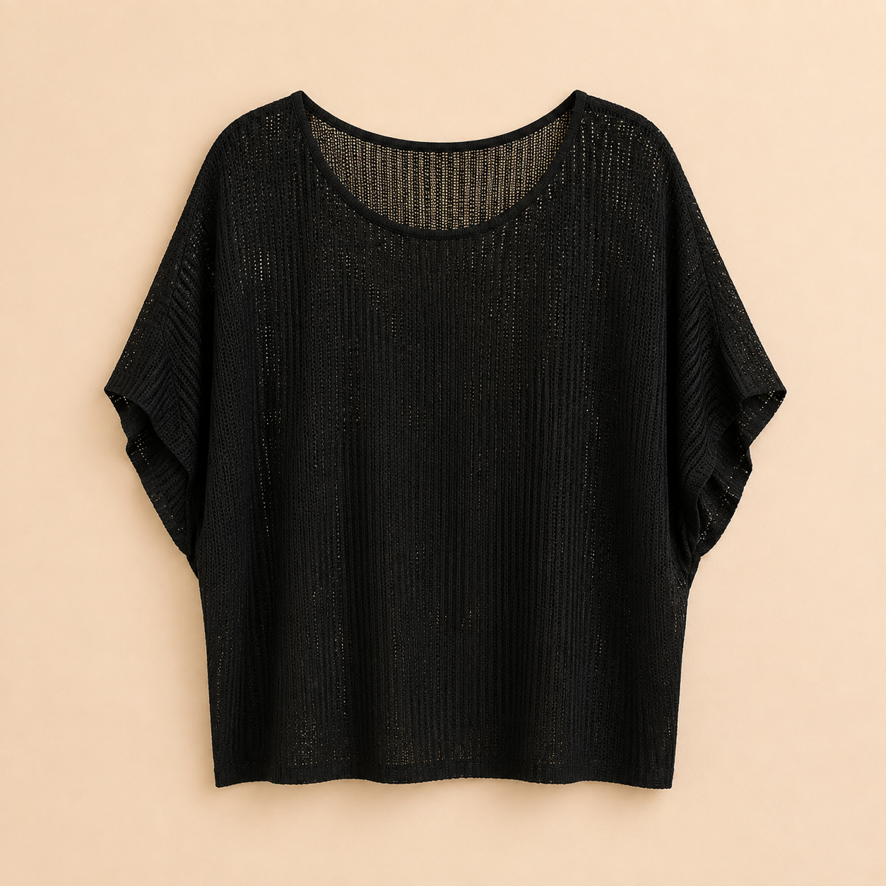 Camiseta Calada Negra de Manga Corta Trapio