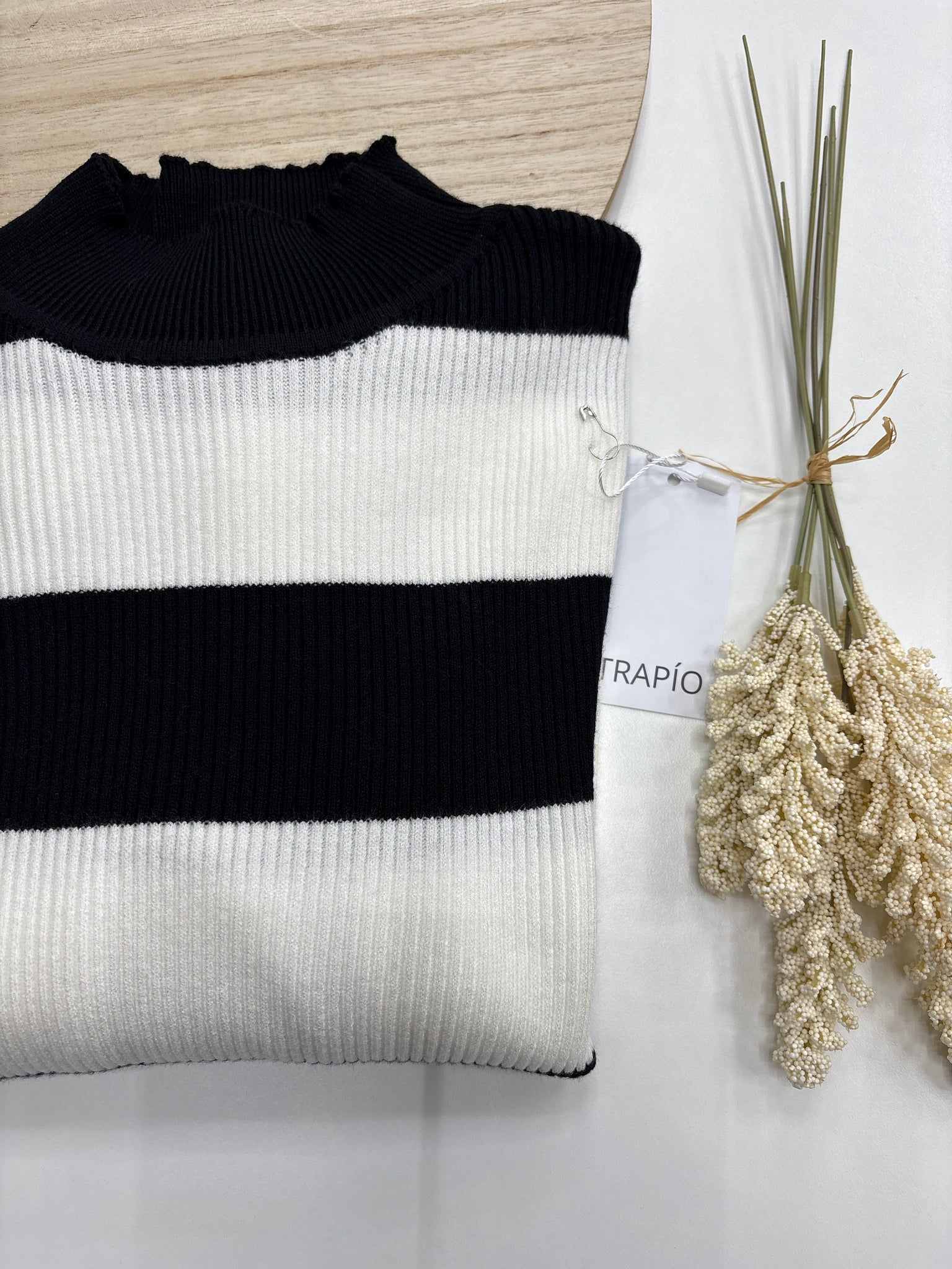 Jersey corto Noir negro , de rayas en blanco y negro – Trapío