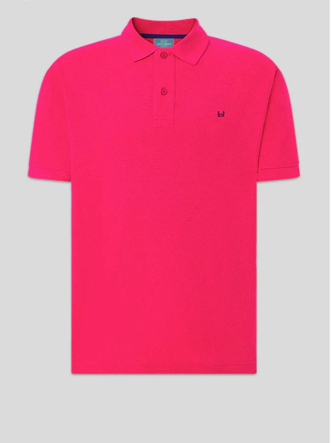 Polo básico Custi Mikelo rosa fucsia 100 % algodón polo hombre