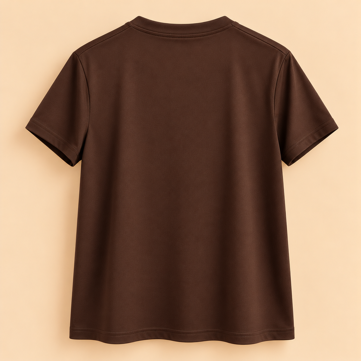 Camiseta Básica Marrón de Manga Corta y Cuello Redondo