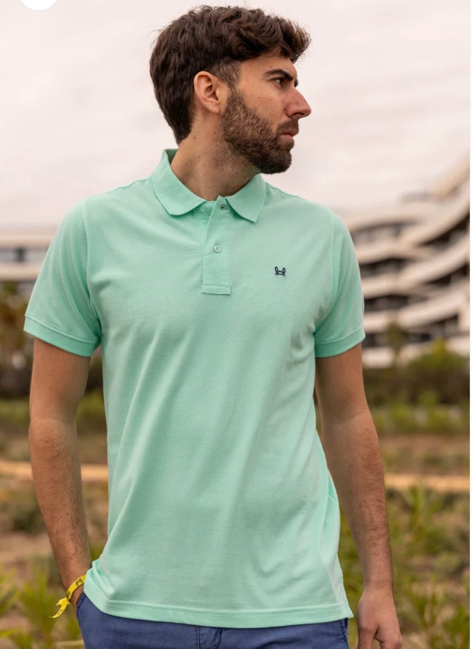 Polo básico Custi Mikelo verde agua 100 % algodón