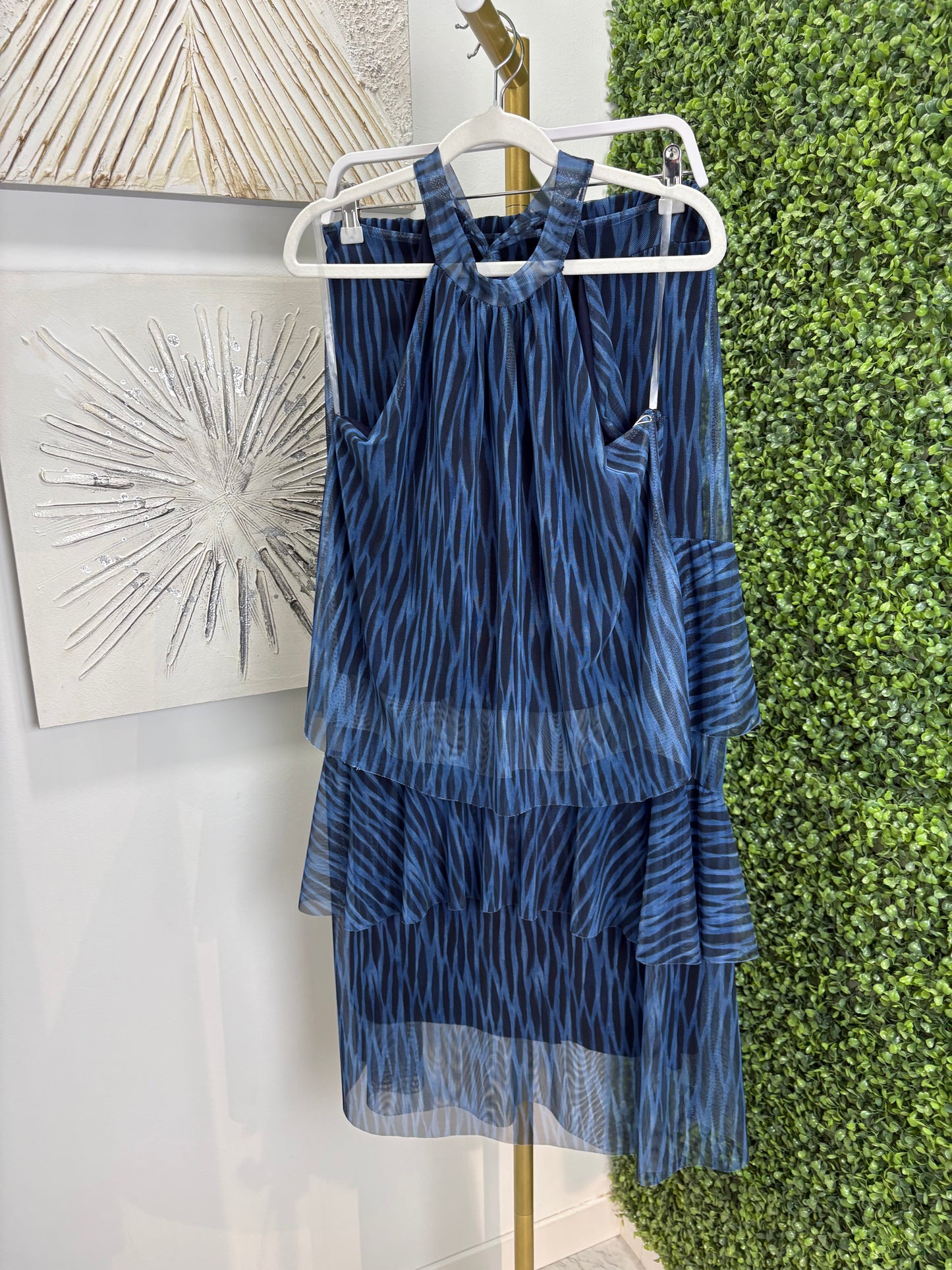Conjunto Macarena azul falda con top