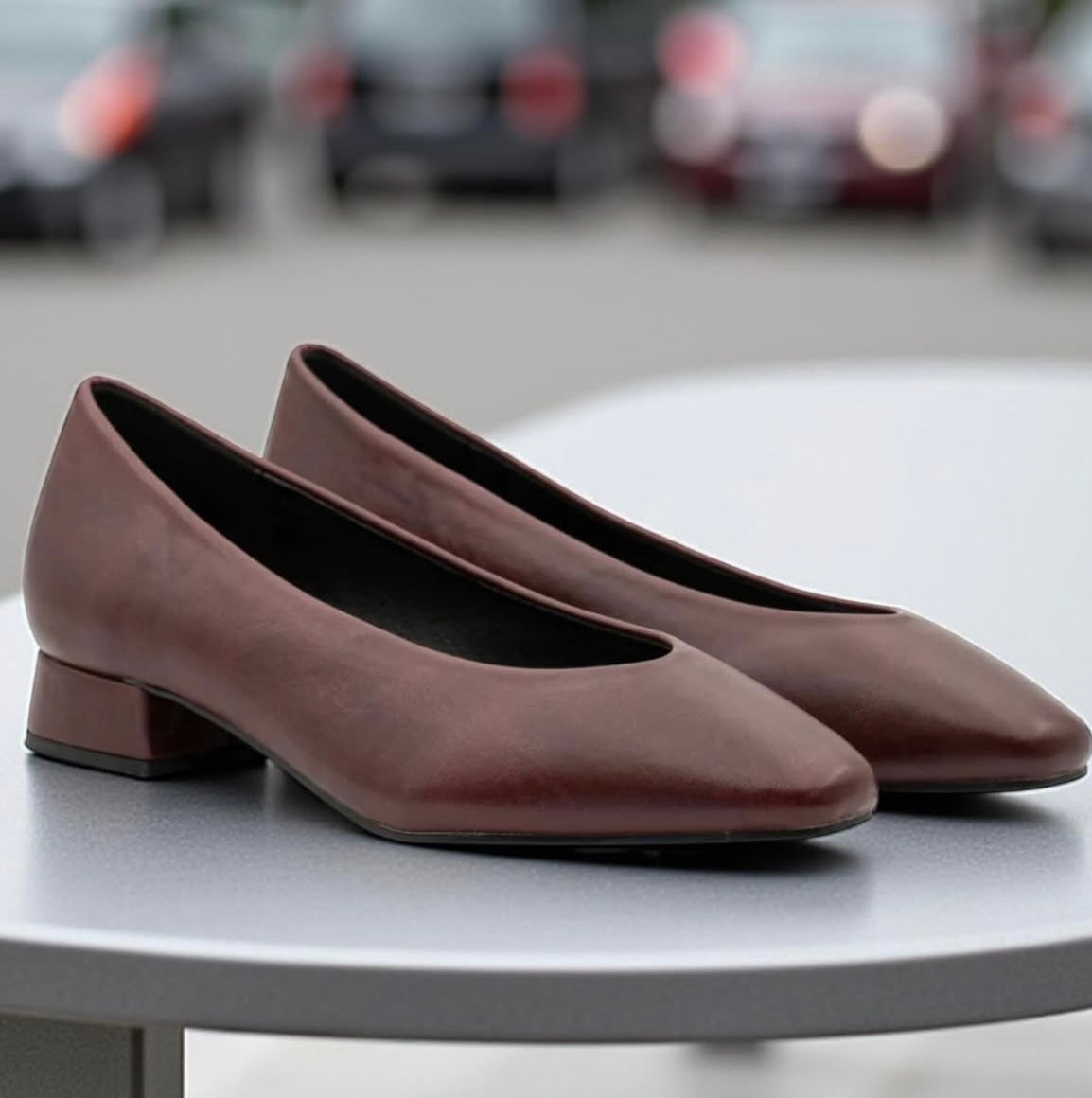 Zapatos marrón chocolate medio tacón