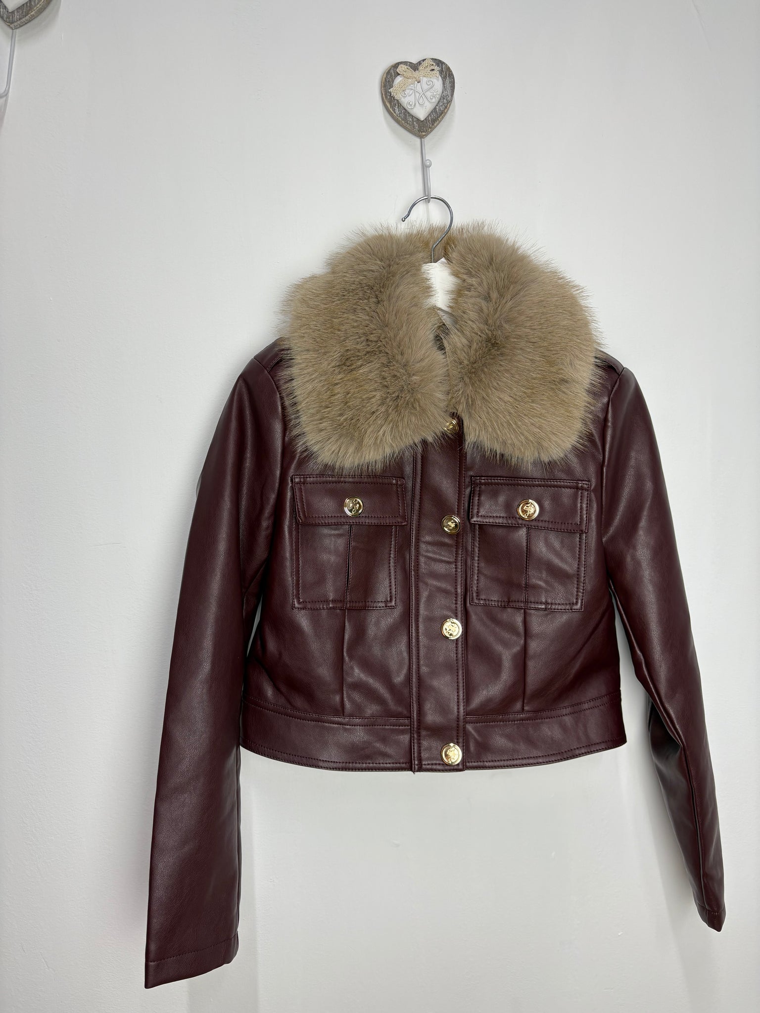 Chaqueta granate pelo