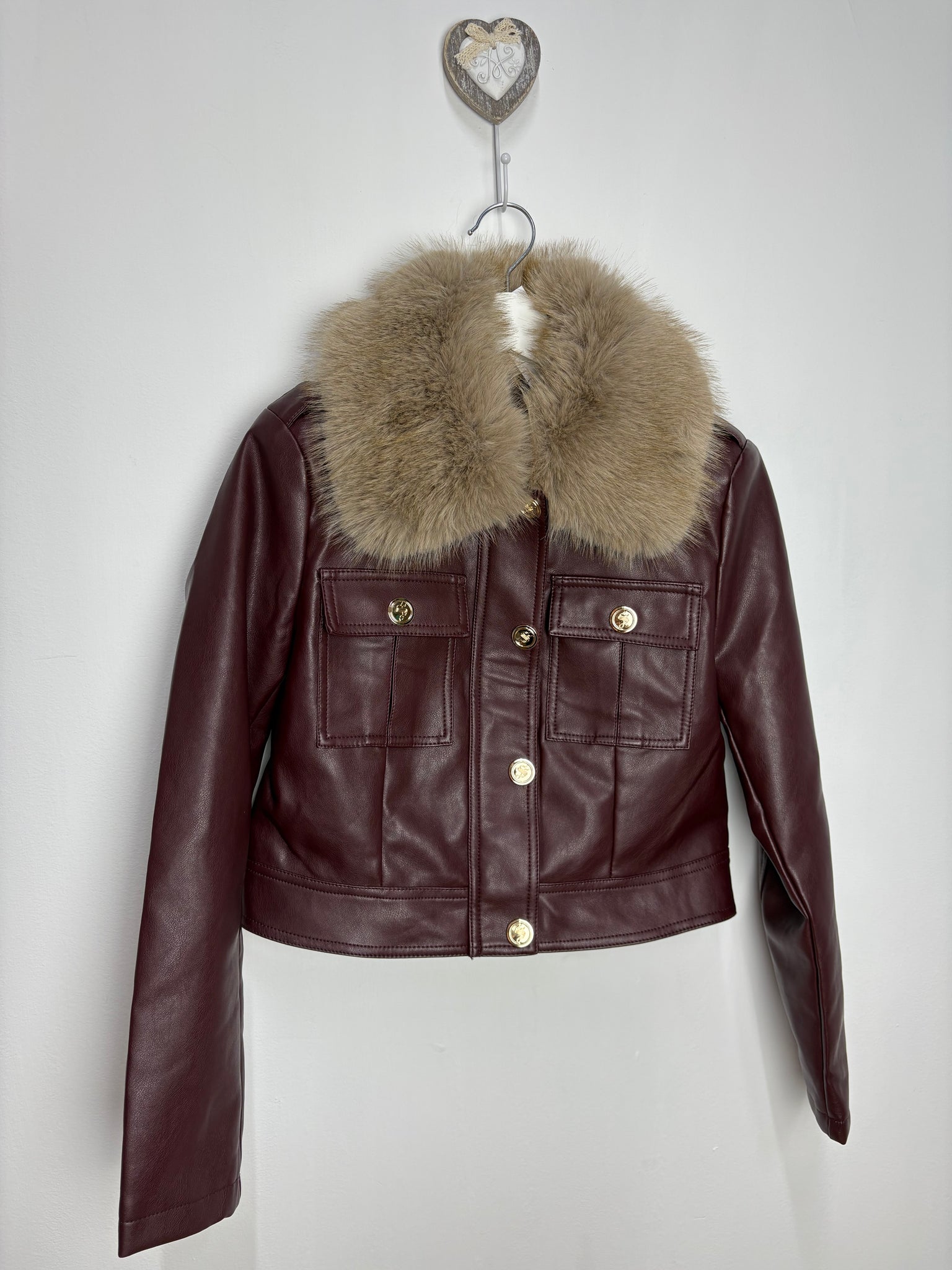 Chaqueta granate pelo