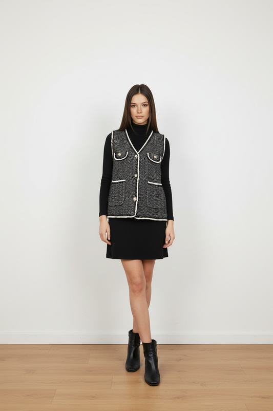 Chaleco Sierra Nevada – Tono Oscuro con Hilo Dorado -Trapío