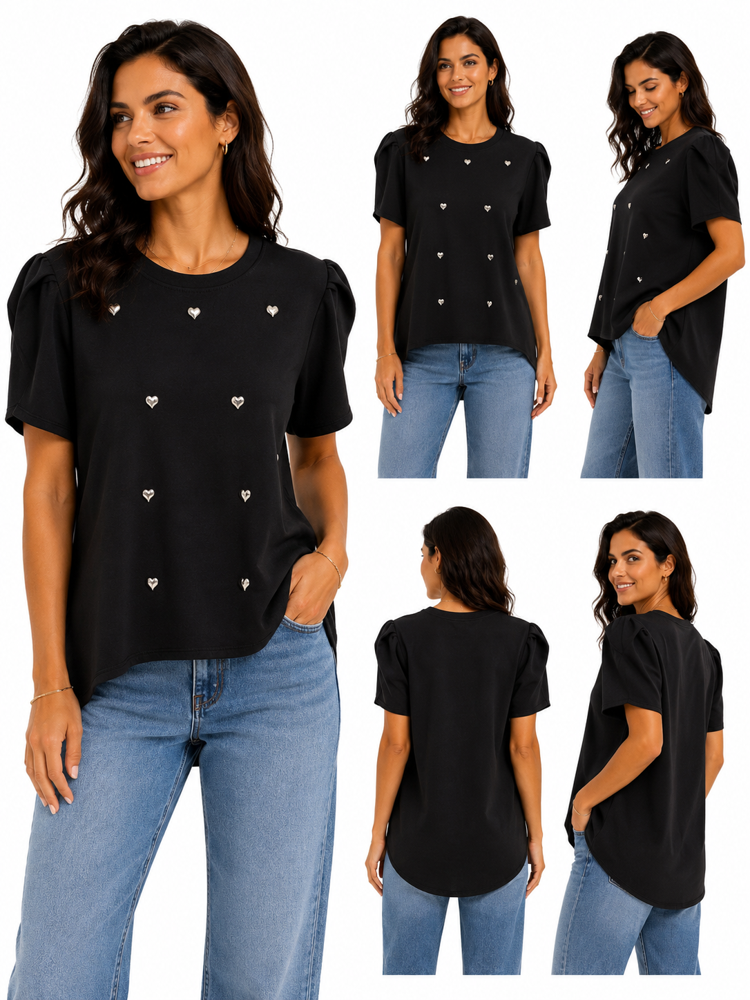 Camiseta corazón negra