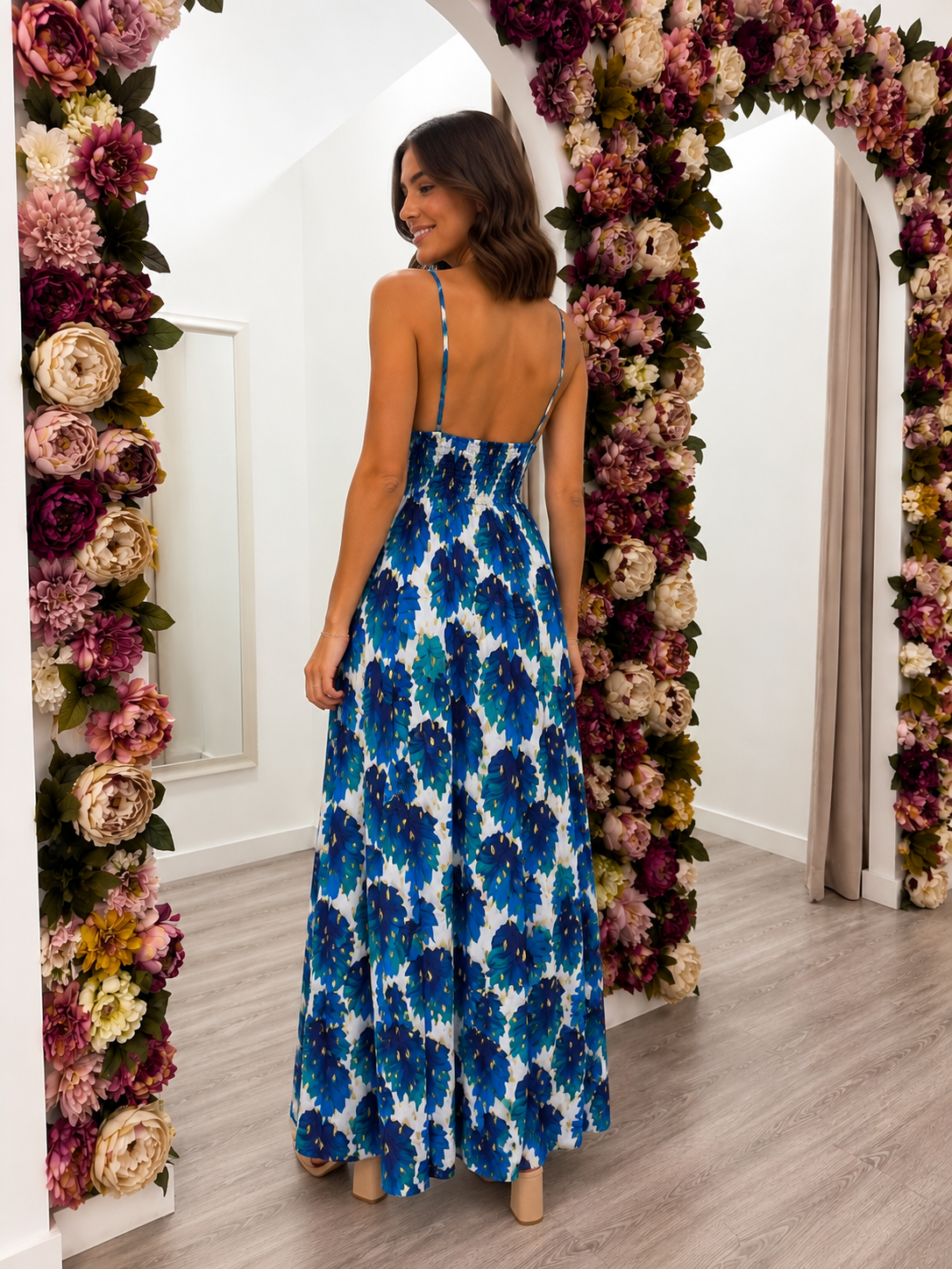 Vestido Floral Azul Océano Trapío