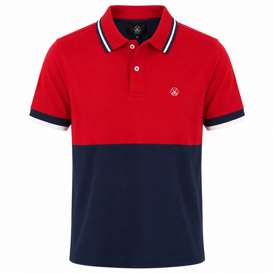 Polo Hombre Bicolor Rojo y Marino – Estilo Casual Moderno