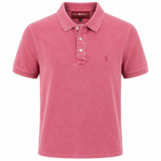 Polo Hombre Efecto Lavado Rosa Vintage – Custi Mikelo