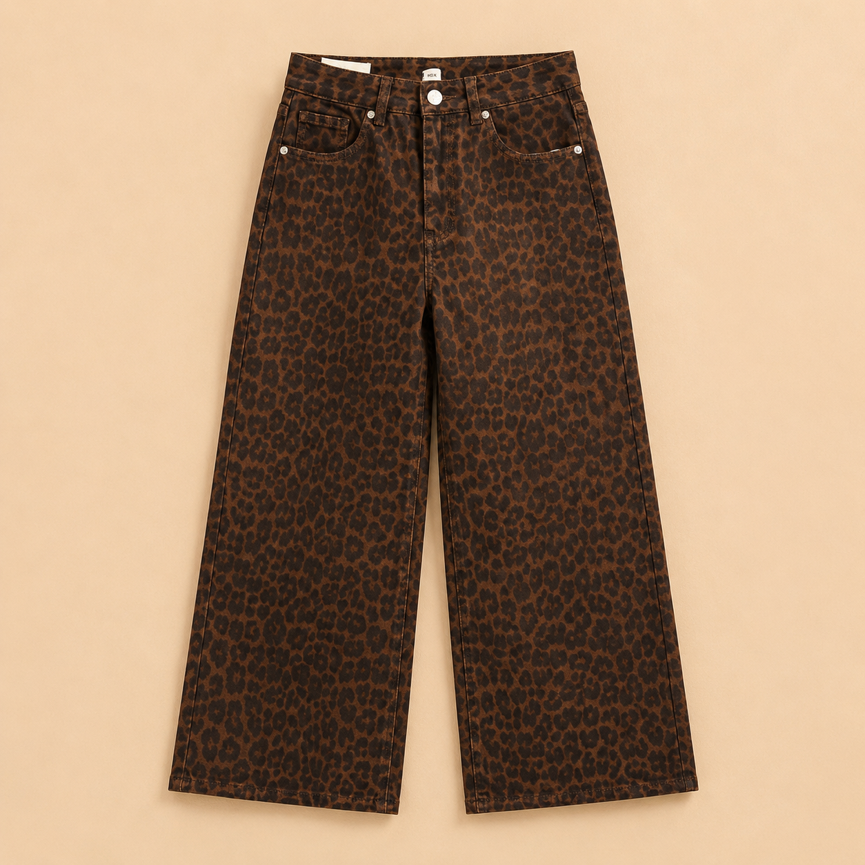 Pantalón Vaquero Marrón Estampado Animal Print Trapio