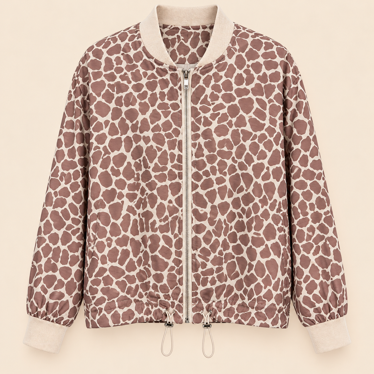 Chaqueta Bomber Animal Print en Tonos Tierra