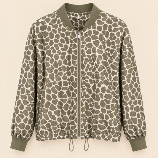 Cazadora Bomber Animal Print Verde
