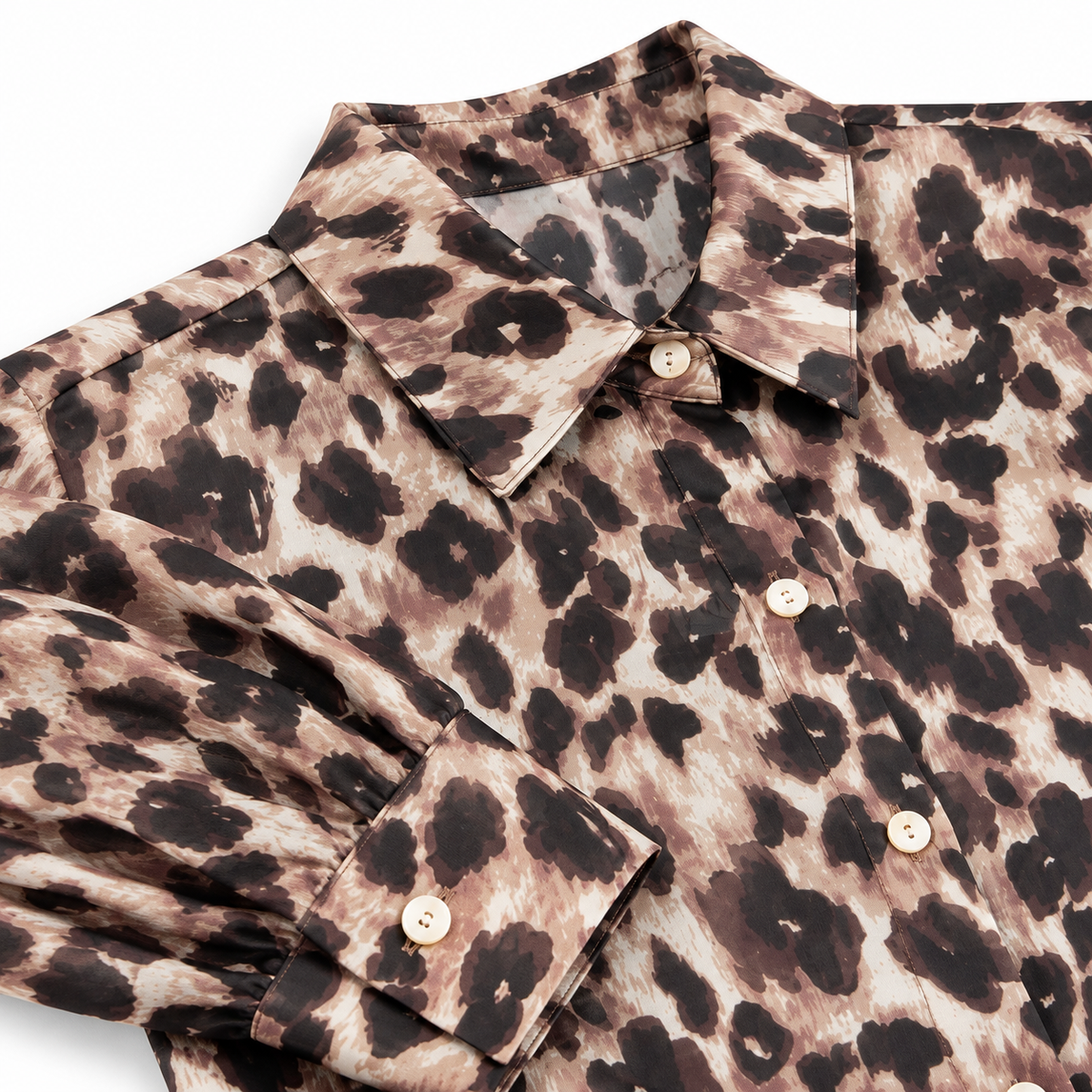 Camisa de Mujer Animal Print en Tonos Marrones